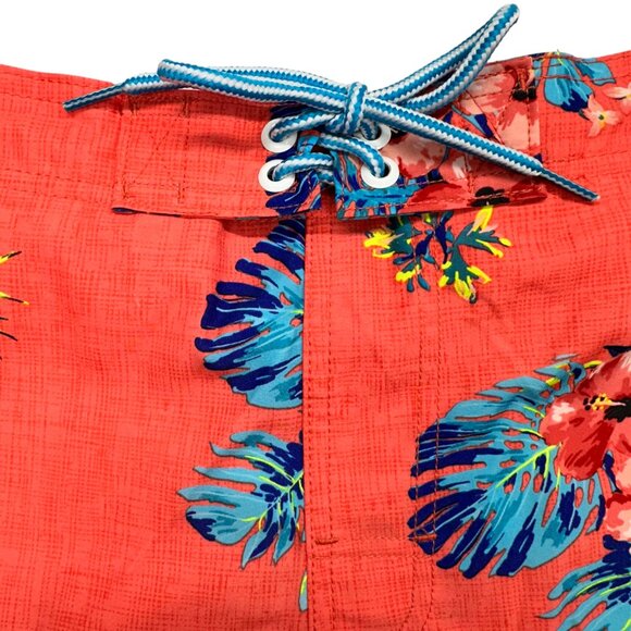 George Coral Tropical Print Swim Trunks (L/36-38) - Picture 4 of 7